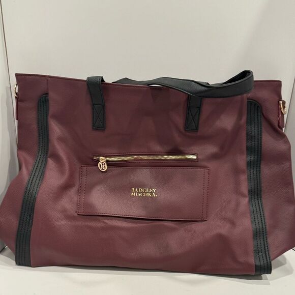 Badgley Mischka Rose XL Vegan Leather Travel Tote Weekender Bag luggage bag - Picture 10 of 16